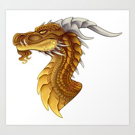 Glaedr the Golden Dragon Art Print