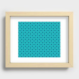 psychedelic trippy electric blue pattern Recessed Framed Print