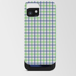 Grid Plaid Pattern 726 Blue and Green iPhone Card Case