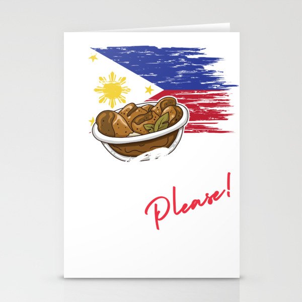 Extra Adobo Please Philippine Flag Filipino Pinoy Stationery Cards