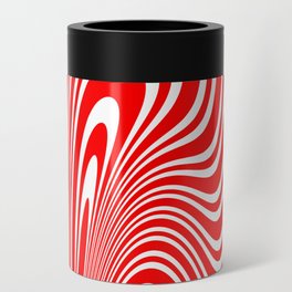 Groovy Psychedelic Swirly Trippy Funky Candy Cane Abstract Digital Art Can Cooler