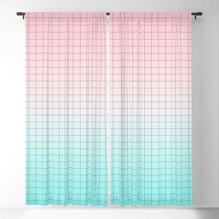 Millennial Pink and Light Blue Geometry Blackout Curtain