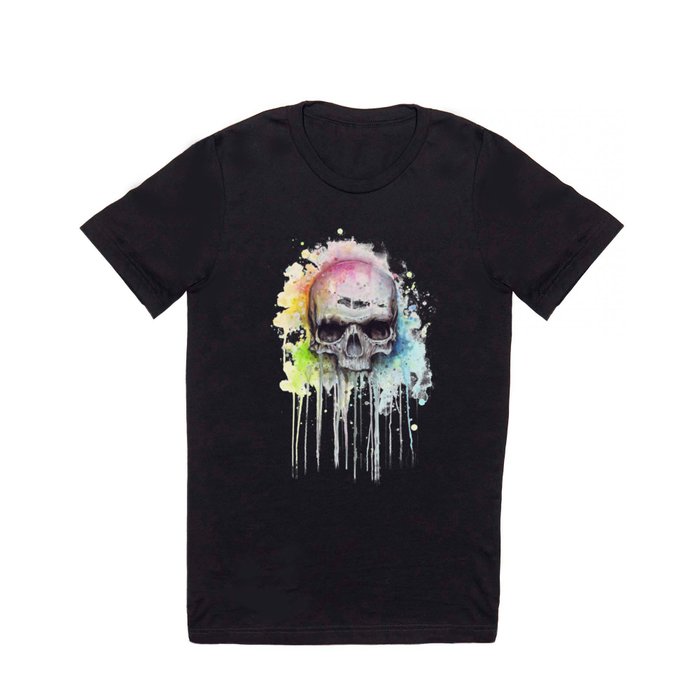 Skull Rainbow Watercolor T Shirt