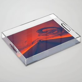 The Tunnel With The Octopus on The Wall Cinematic Photography Acrylic Tray