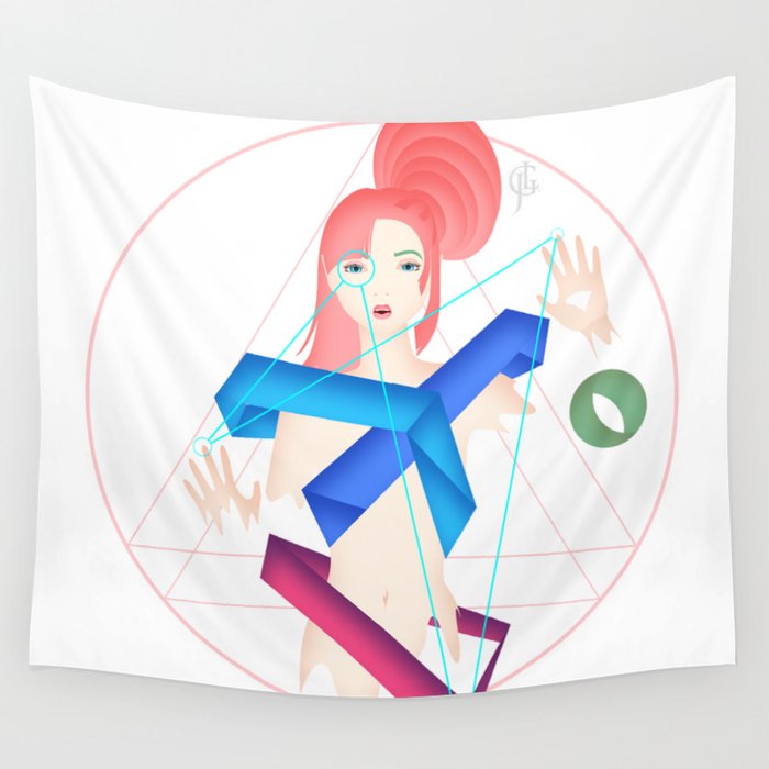 Melty Geometric Girl Wall Tapestry
