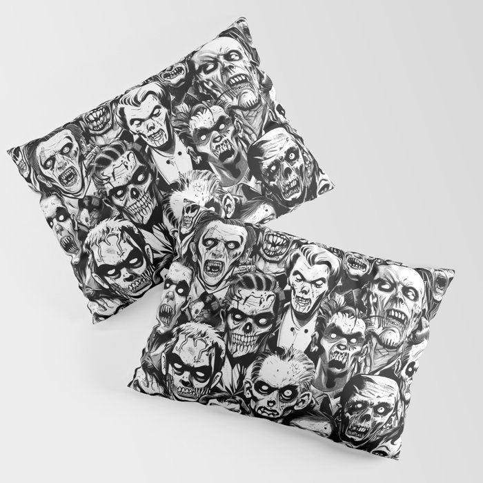 Zombie Guys Halloween Horror Vintage Gothic Pop Art Pattern Pillow Sham
