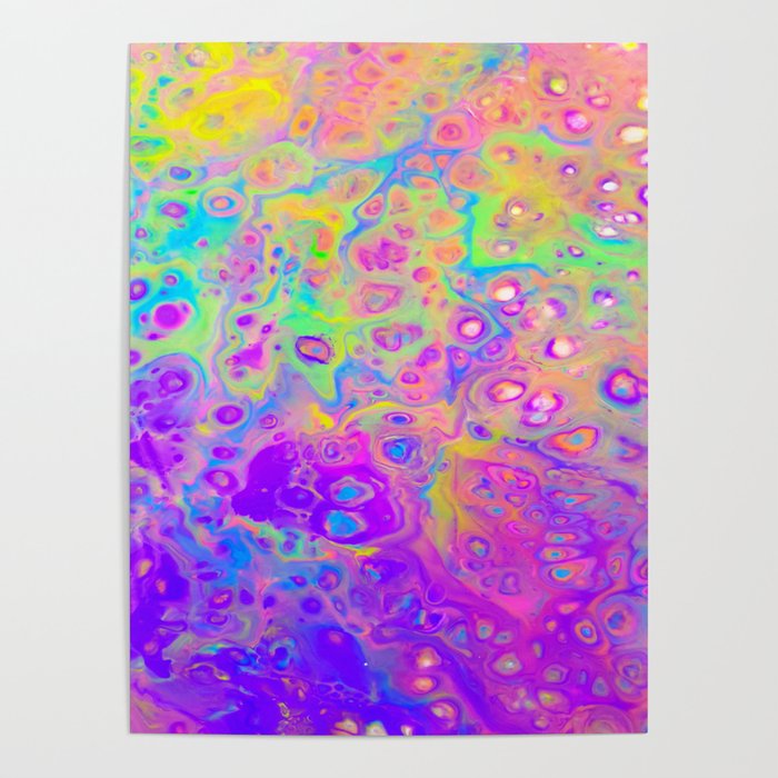 Rainbow Psychedelic Bubbles Poster