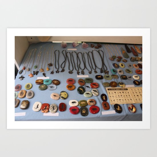 Stones and Jewelry at a Shop Downtown Art Print