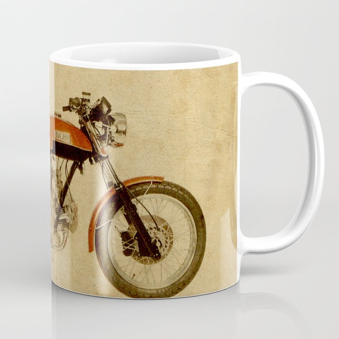 vintage moto ducat orange original gift for motorcycles lovers Coffee Mug  by drawspots