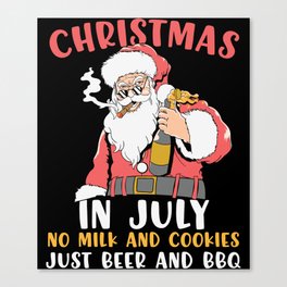 Funny Christmas In July Santa Canvas Print