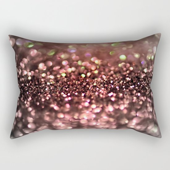Copper grey and black shiny glitter print - Sparkle Luxury Backdrop Rectangular Pillow