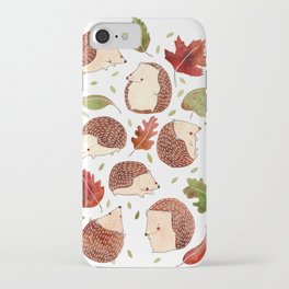 Autumn Hedgehogs iPhone Case