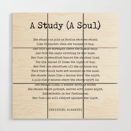 A Study A Soul - Christina Rossetti Poem - Literature - Typewriter Print 1 Wood Wall Art