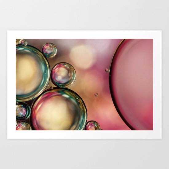 Bubble Abstract with Pink Sparkle Art Print