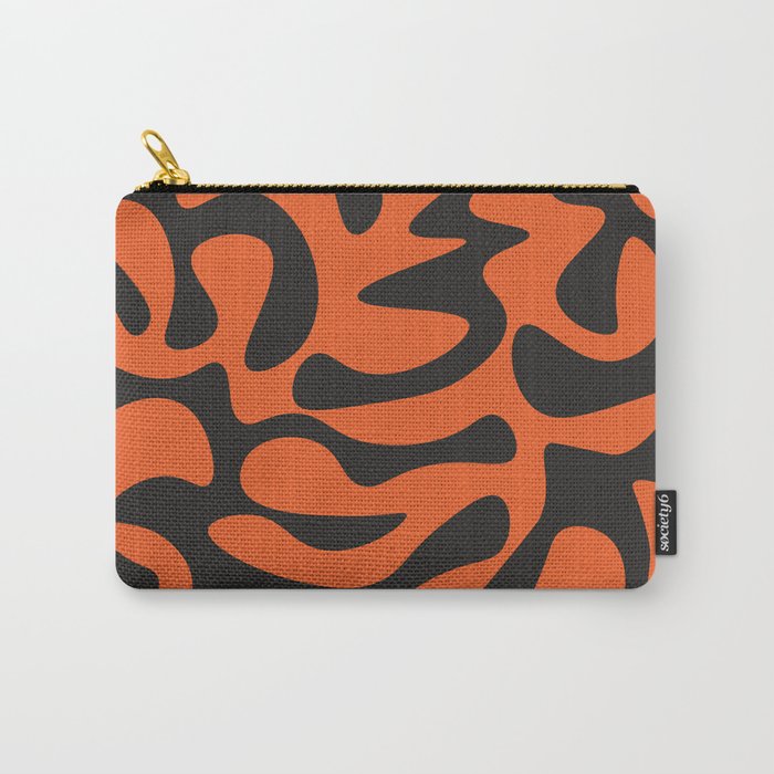 Abstract Mid century Modern Shapes pattern - Red and Dark  Carry-All Pouch