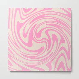 70s Retro Swirl Pink Color Abstract Metal Print | Alloverprint, Swirl, Loveandpeace, 70Scolors, Curated, Swirlretrocolor, Hippie, Digital, Peacesign, Hippies 