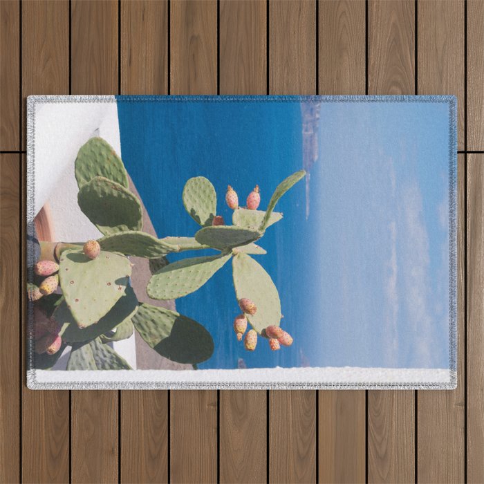 Santorini Cacti Dream #1 #minimal #wall #decor #art #society6 Outdoor Rug