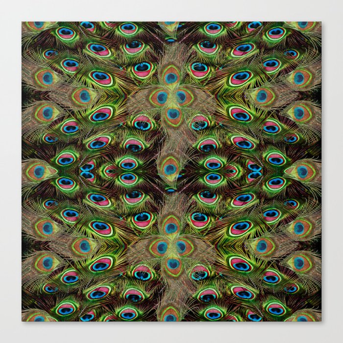 65 MCMLXV Peacock Feathers Pattern Canvas Print