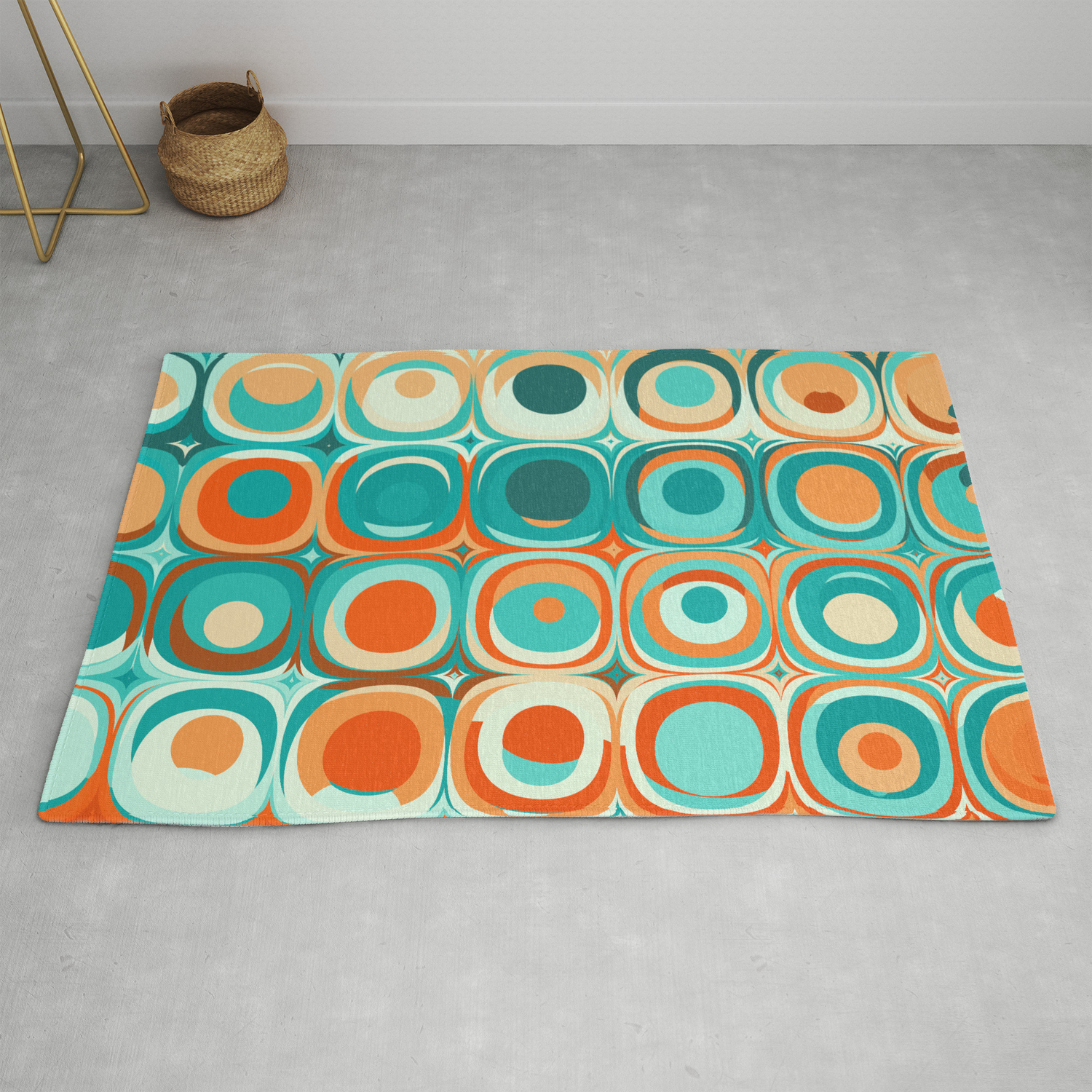 Orange And Turquoise Dots Rug By Kellydietrich Society6