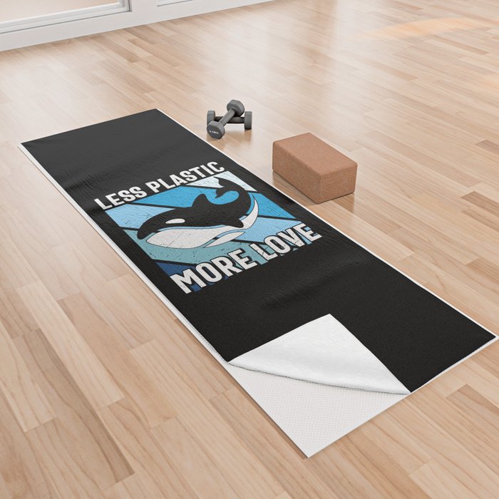 Less Plastic More Love Whale Yoga Towel