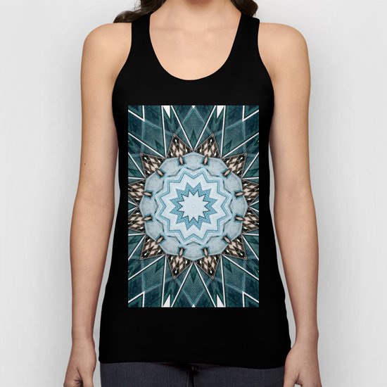 Structural Turquoise Mandala Unisex Tank Top