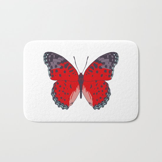 Red Butterfly Bath Mat