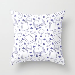 Pattern books abstract color year line Throw Pillow