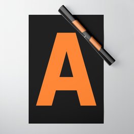 Letter A (Orange & Black) Wrapping Paper