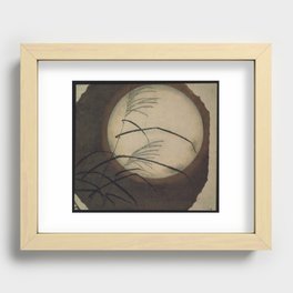 Wind Blown Grass Across the Moon Recessed Framed Print