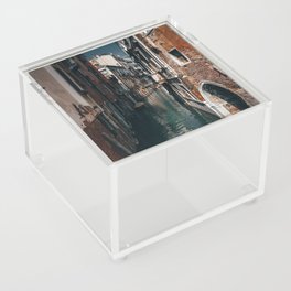 Venice Italy with gondola boats surrounded by beautiful architecture along the grand canal Acrylic Box