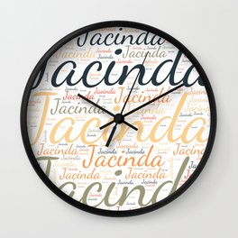 Jacinda Wall Clock | Colorsfirstname, Femalejacinda, Womanbabygirl, Graphicdesign, Vidddiepublyshd, Birthdaypopular, Horizontalspain, Wordcloudpositive 
