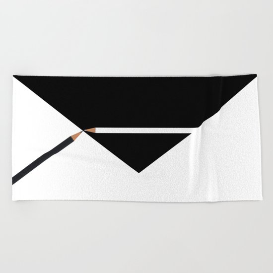 black and white Beach Towel