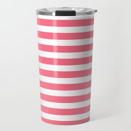 Pink & White Stripes Travel Mug