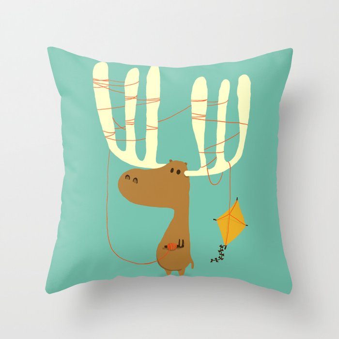 A moose ing Throw Pillow