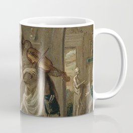 The Merchant and death upon a violin Coffee Mug | Man, Antique, Painting, Death, City, Mediaeval, Halloween, Scary, Culture, Fear 