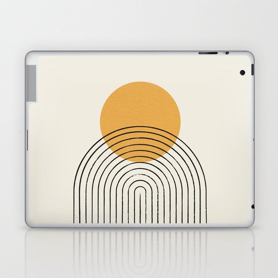 Gold Sun rainbow mountain Laptop & iPad Skin