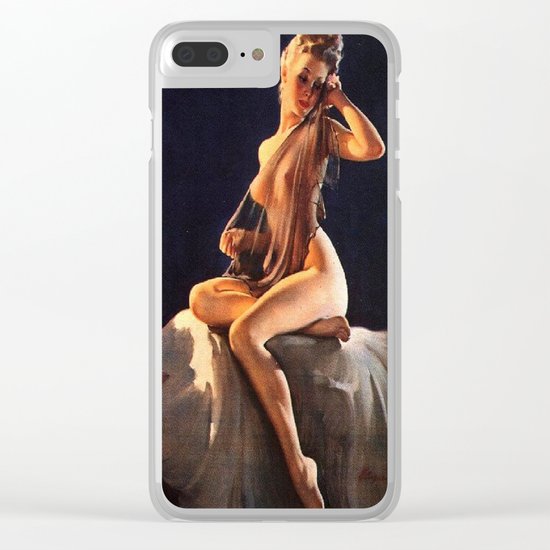 Pin Up Girl Adoration Gil Elvgren Clear iPhone Case