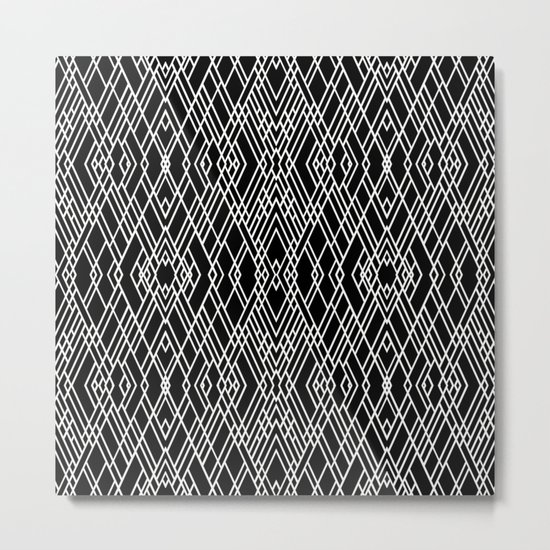Art Deco Black and White Metal Print