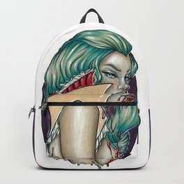 Vampira Backpack | Vampiregirl, Bluehair, Vampire, Drawing, Colored Pencil, Marker, Blood, Vampireart, Ink Pen, Sexy 