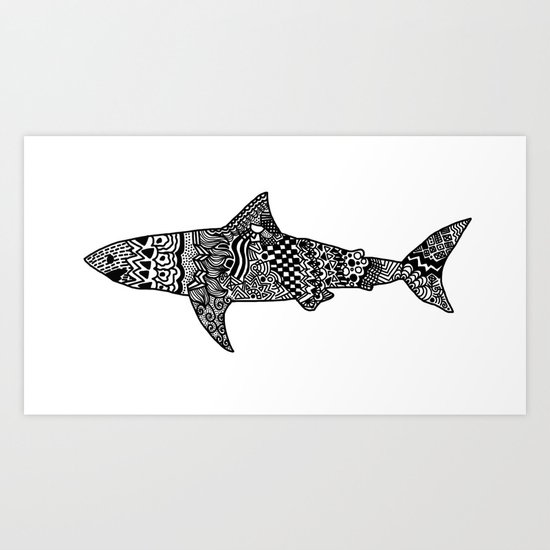 Doodle Shark Art Print
