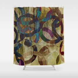 art abstract grunge paper textured background with geometric ornament Shower Curtain