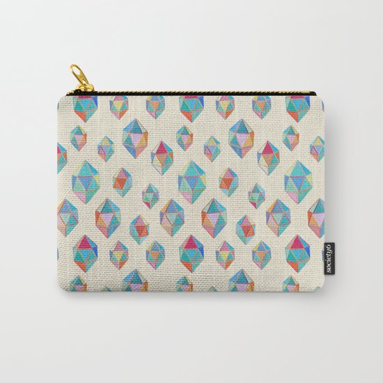 Floating Gems - a pattern of painted polygonal shapes Carry-All Pouch