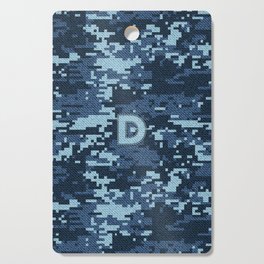Personalized D Letter on Blue Military Camouflage Air Force Design, Veterans Day Gift / Valentine Gift / Military Anniversary Gift / Army Birthday Gift iPhone Case Cutting Board