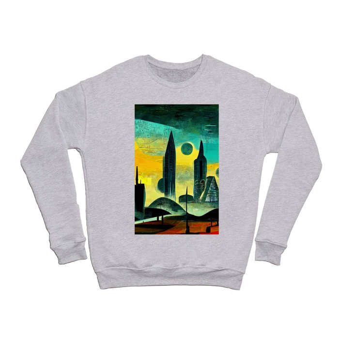 Abstract Futuristic Cityscape Crewneck Sweatshirt