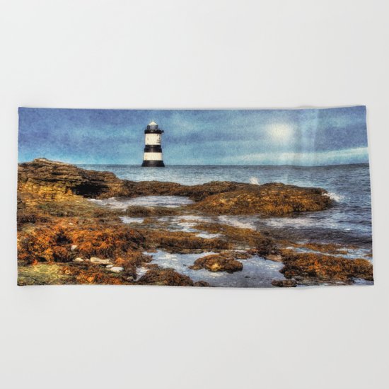 Penmon Lighthouse Beach Towel