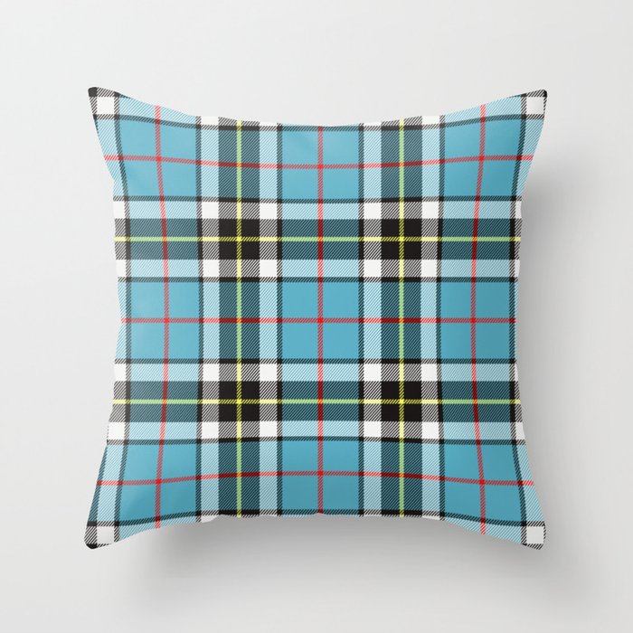 Thompson Blue Scottish Tartan Throw Pillow