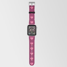 Retro disco hearts pink burgundy Valentine Apple Watch Band