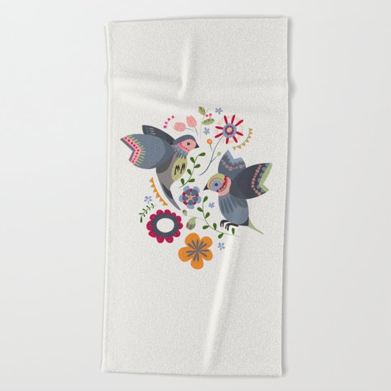 Spring Bird Beach Towel