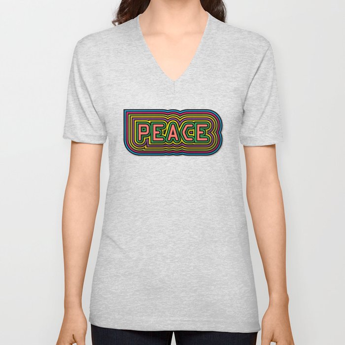 Peace V Neck T Shirt