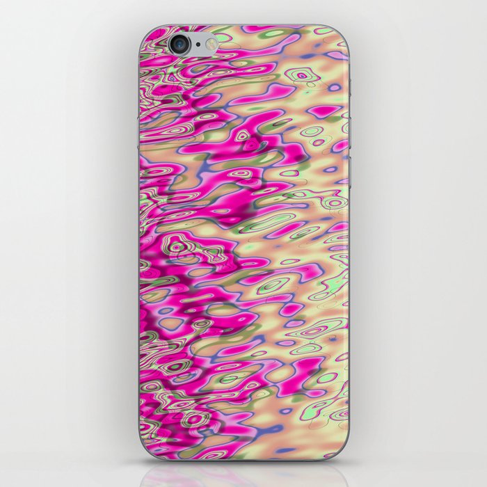Funky pink liquid shapes iPhone Skin